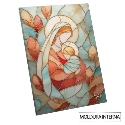 Sacred Ribbon Painting by Vitrart: Madonna and Child Stained-Glass - Image 8