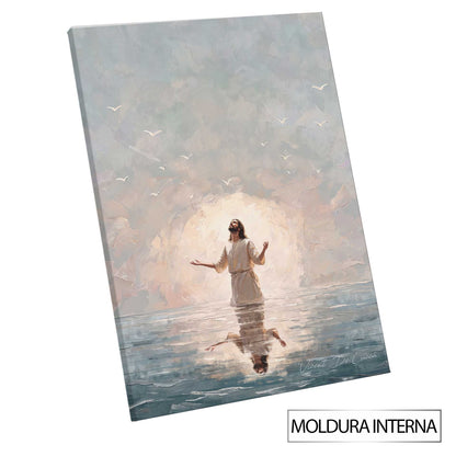 Overall tranquil scene of Christ in Infinite Peace as a focal point for religious wall decor.