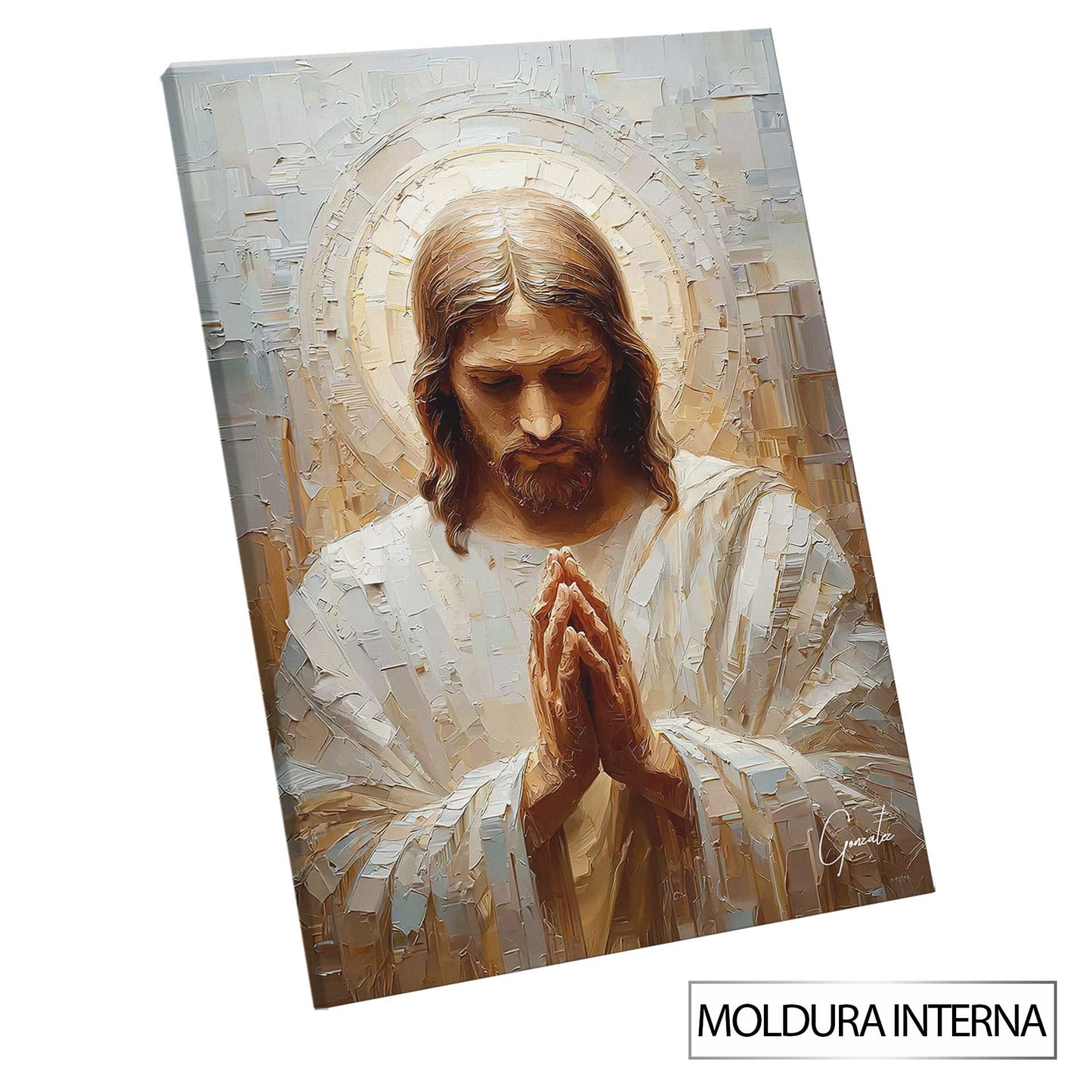 Warm-toned religious artwork suitable for transitional decor