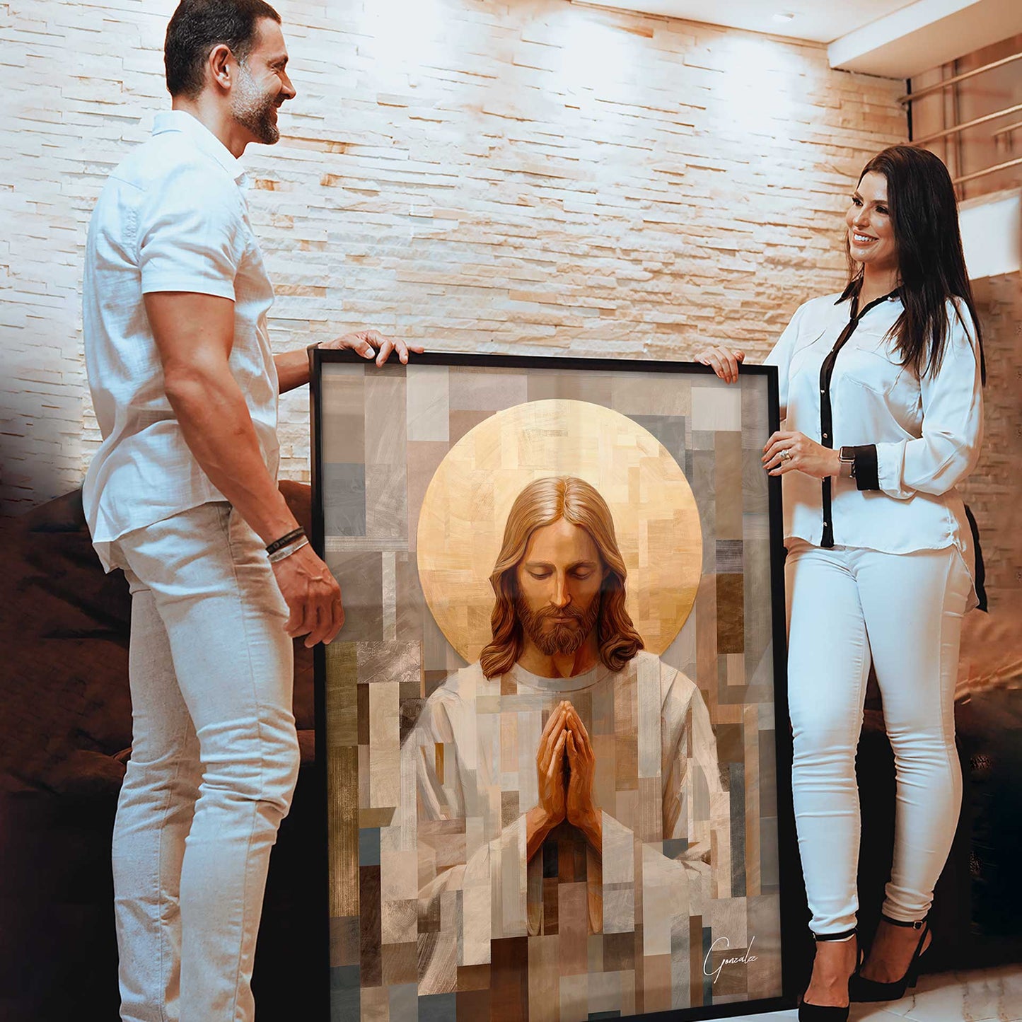 Christ's Prayer Painting by Madeirart - Modern Religious Wall Art - Image 6