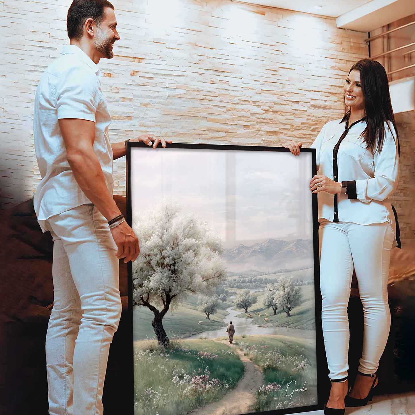 Spiritual, nature-inspired wall art suitable for traditional decor