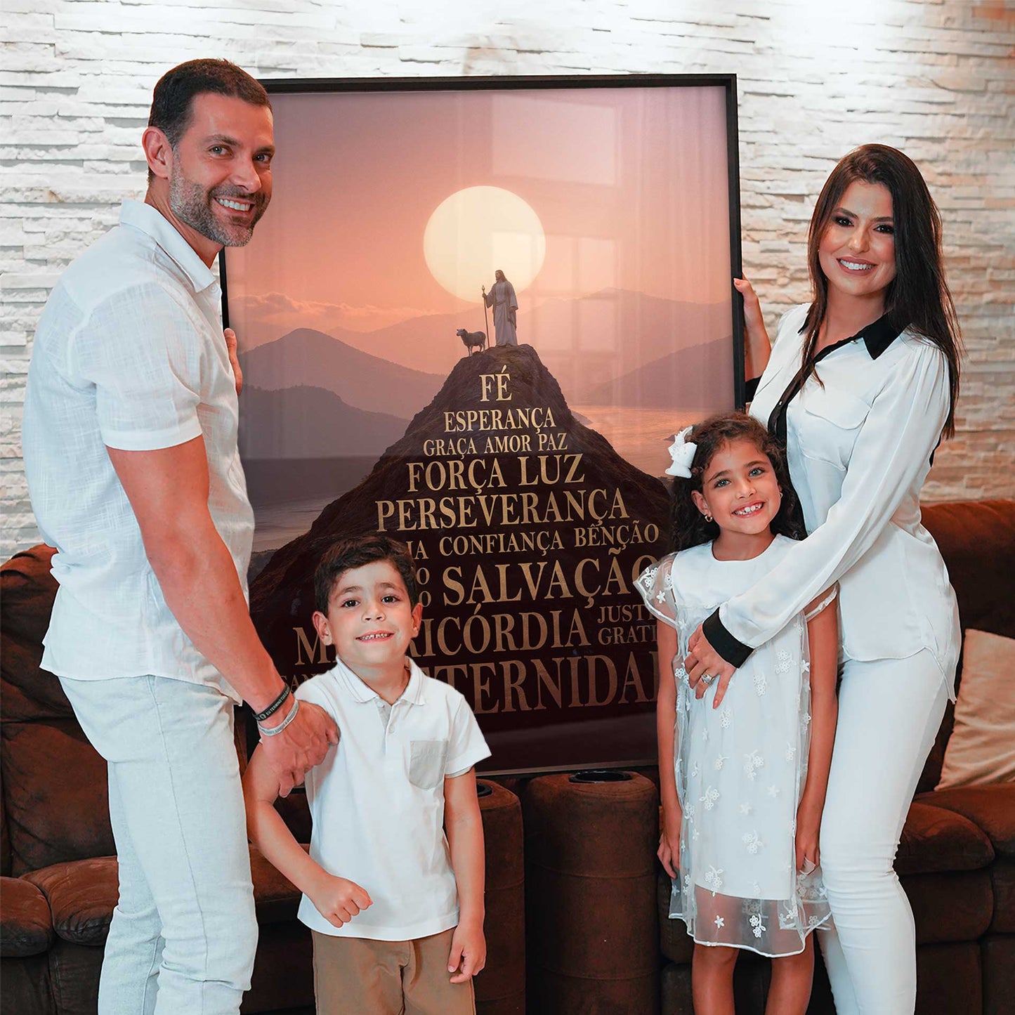 Contemporary Christian wall art with radiant sun