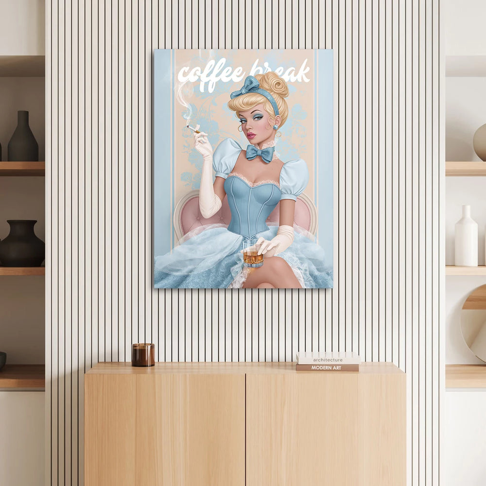 Retro pop art portrait of a confident blonde woman with a sassy gaze.