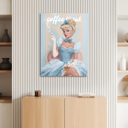 Retro pop art portrait of a confident blonde woman with a sassy gaze.