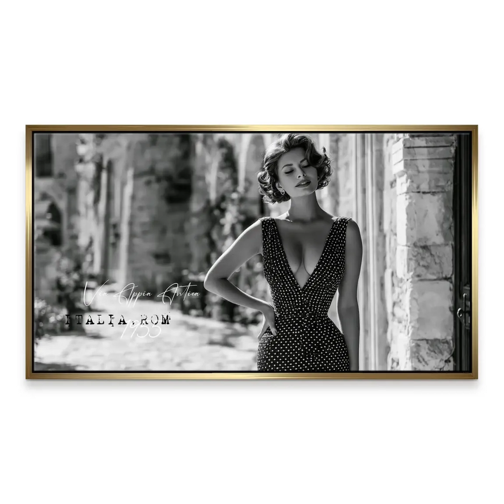 Elegant polka-dot dress fashion canvas print suitable for living room decor