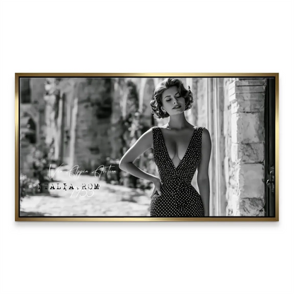 Elegant polka-dot dress fashion canvas print suitable for living room decor