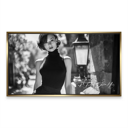 Classic Paris fashion portrait on canvas for minimalist interiors