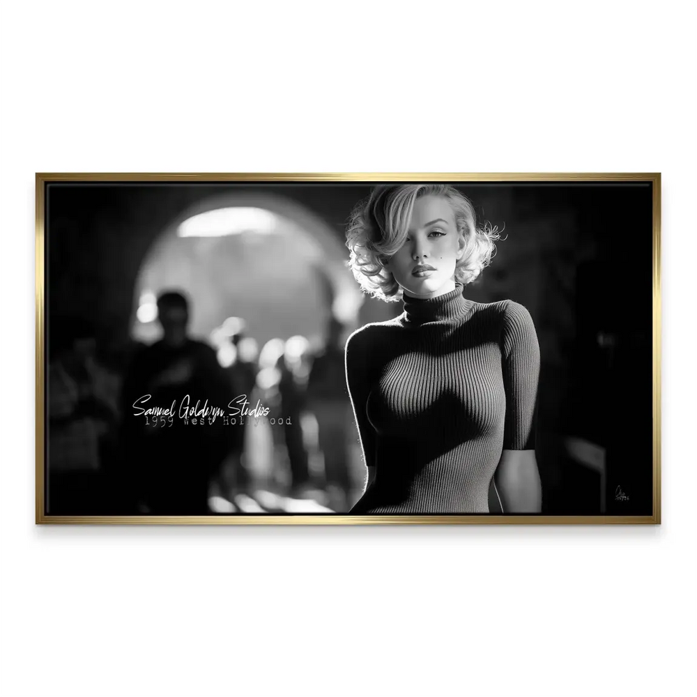 Retro Hollywood glamour canvas painting of Marilyn Monroe
