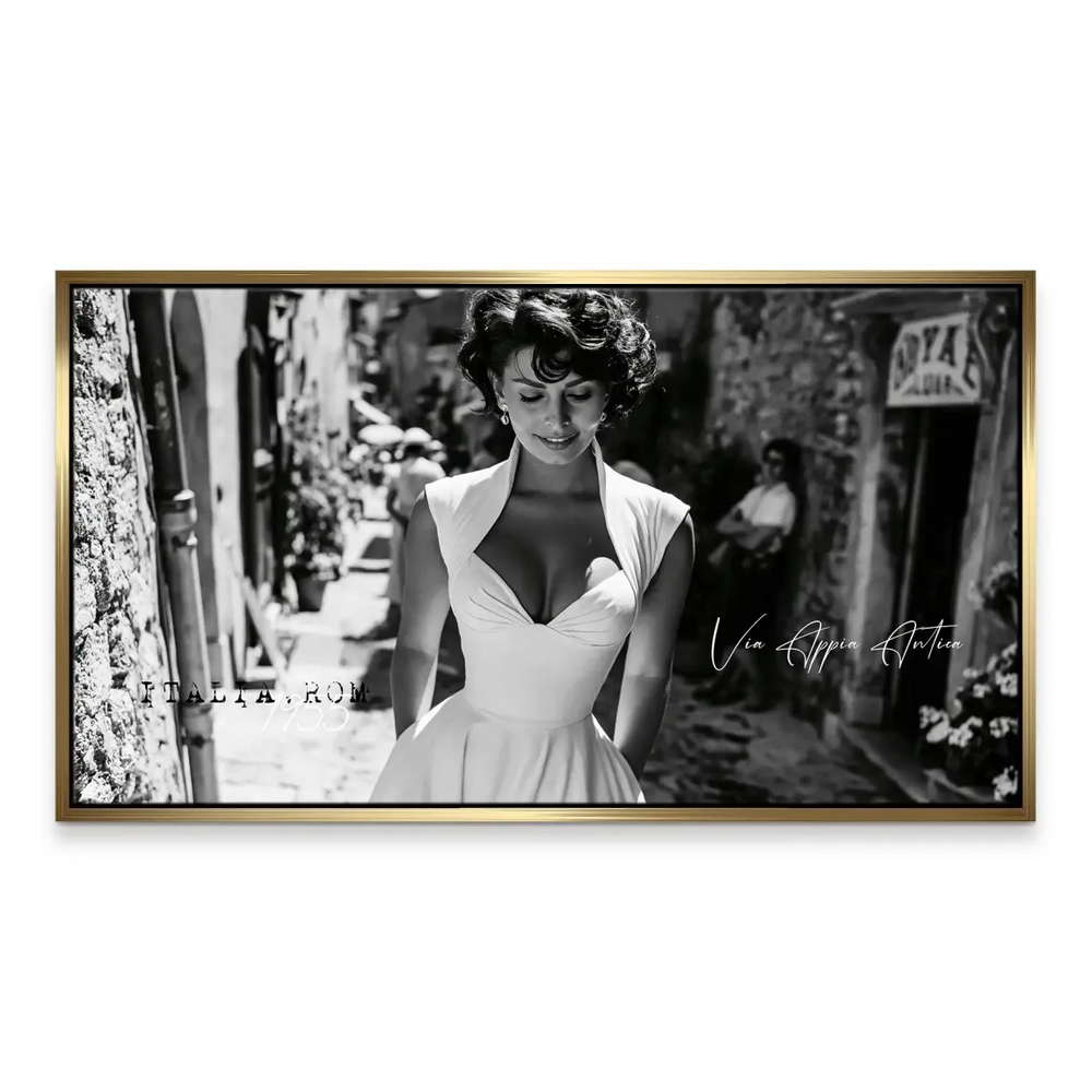 Sophia Loren Rome Canvas Portrait - Vintage Black and White Wall Art - Image 6