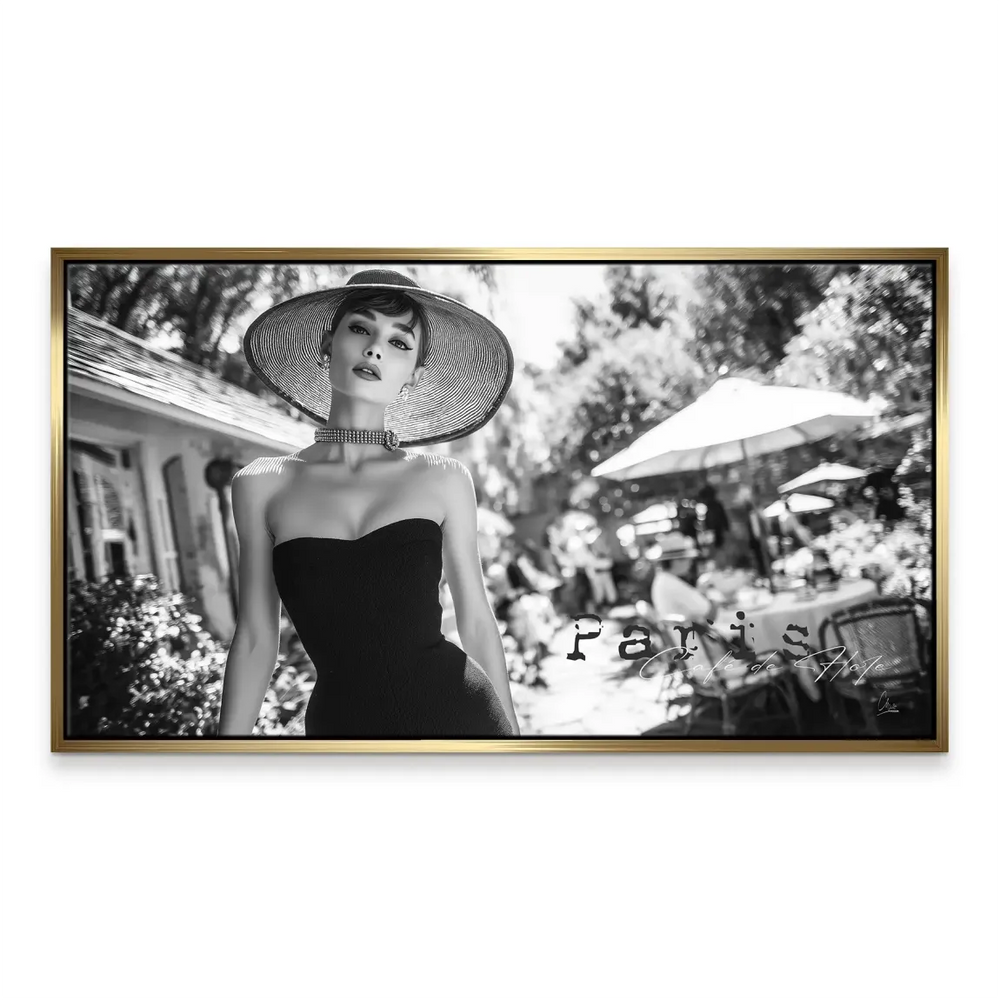 Romantic Parisian ambiance wall art with a stylish retro vibe
