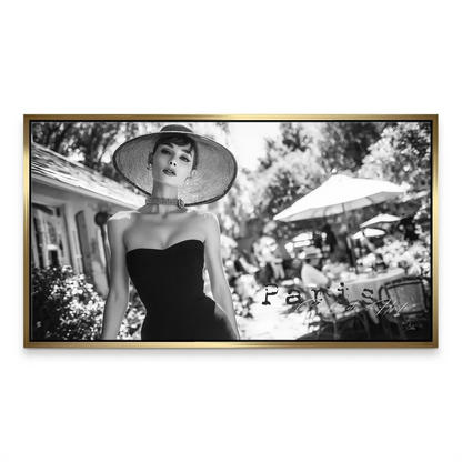 Romantic Parisian ambiance wall art with a stylish retro vibe