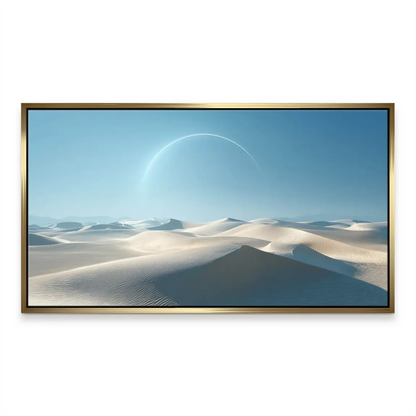 Desert landscape wall art suitable for living rooms, bedrooms, or offices with receding dune lines.