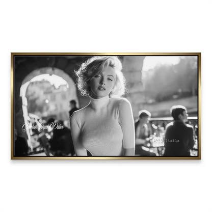 Marilyn Monroe Italy Canvas Picture – Classic Black & White Wall Art - Image 7