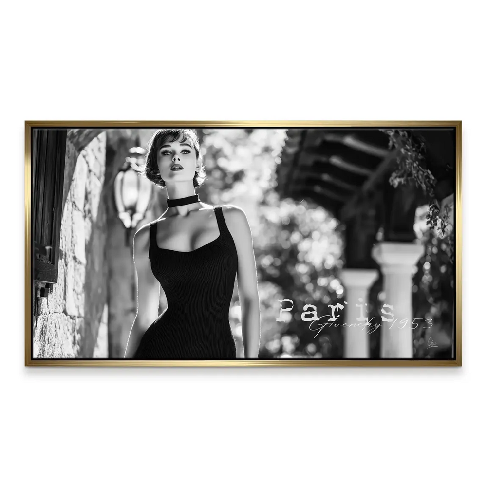 Elegant black-and-white fashion wall decor for living rooms or bedrooms