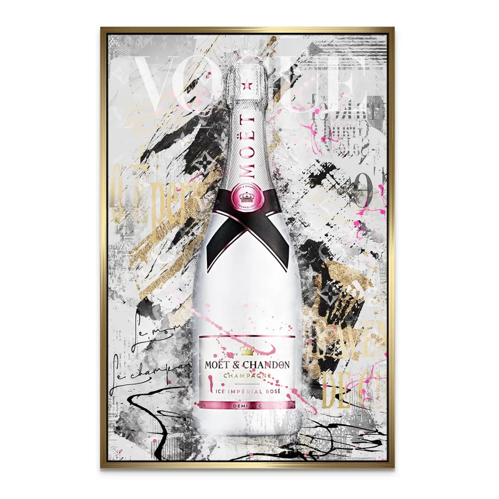 Subtle luxury monograms decorate the contemporary wall art
