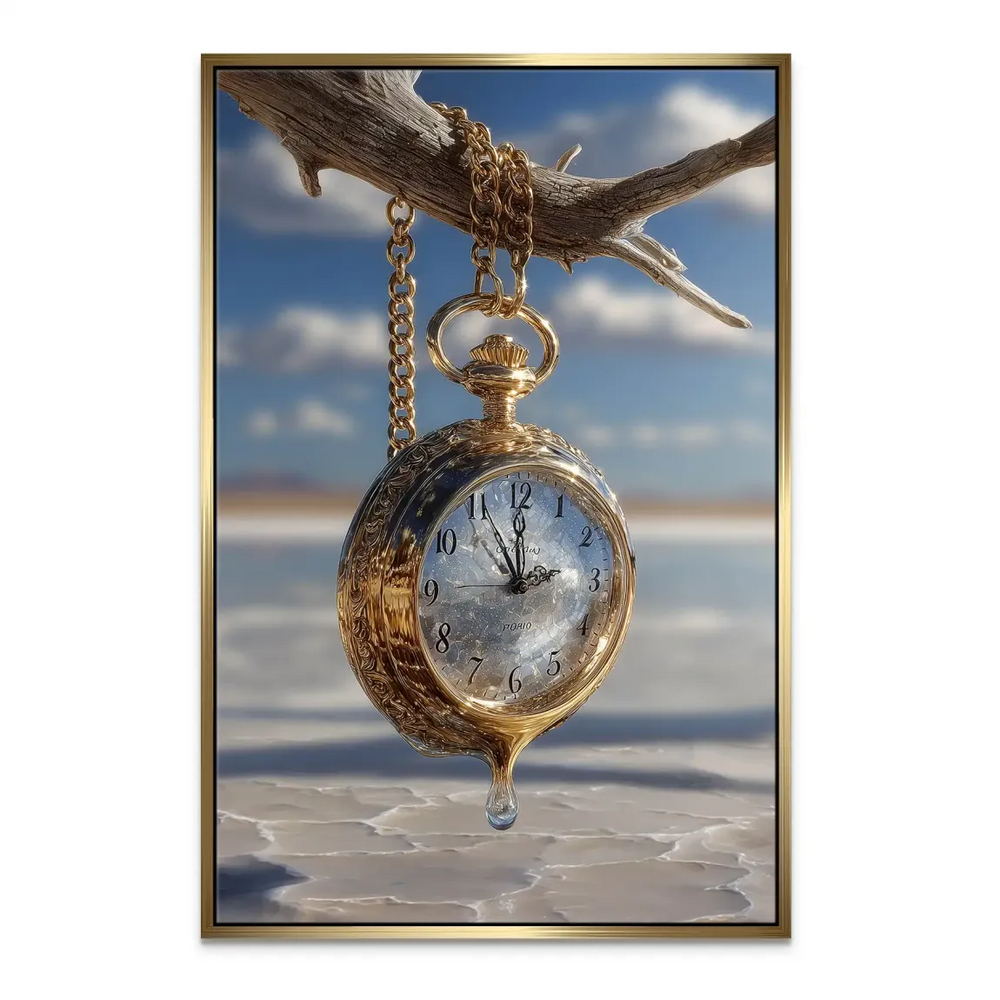 Glistening drop at the base of the watch enhancing the surreal effect