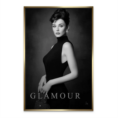 Old Hollywood fashion illustration suitable for living rooms or bedrooms.