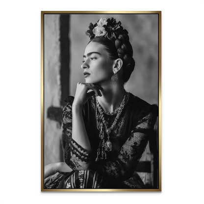 Frida's Longing: Black & White Frida Kahlo-Inspired Wall Art - Image 6