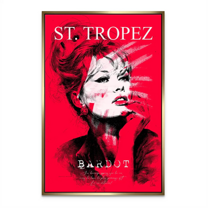 Bardot canvas wall art inspired by 1960s French Riviera pop culture