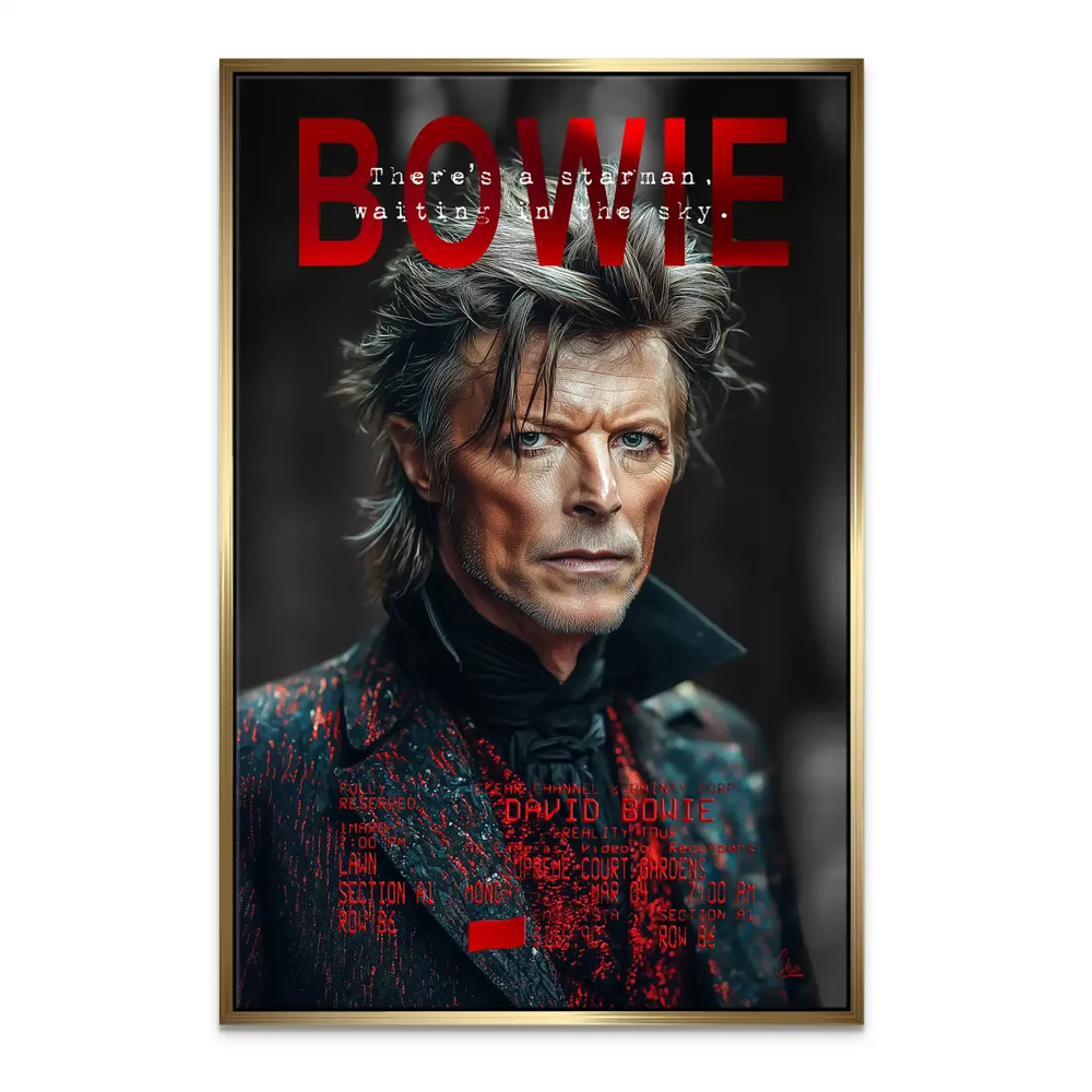 Industrial music decor canvas art featuring David Bowie