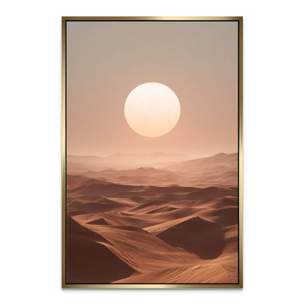 Earthy desert tones and serene atmosphere in a wall art piece.