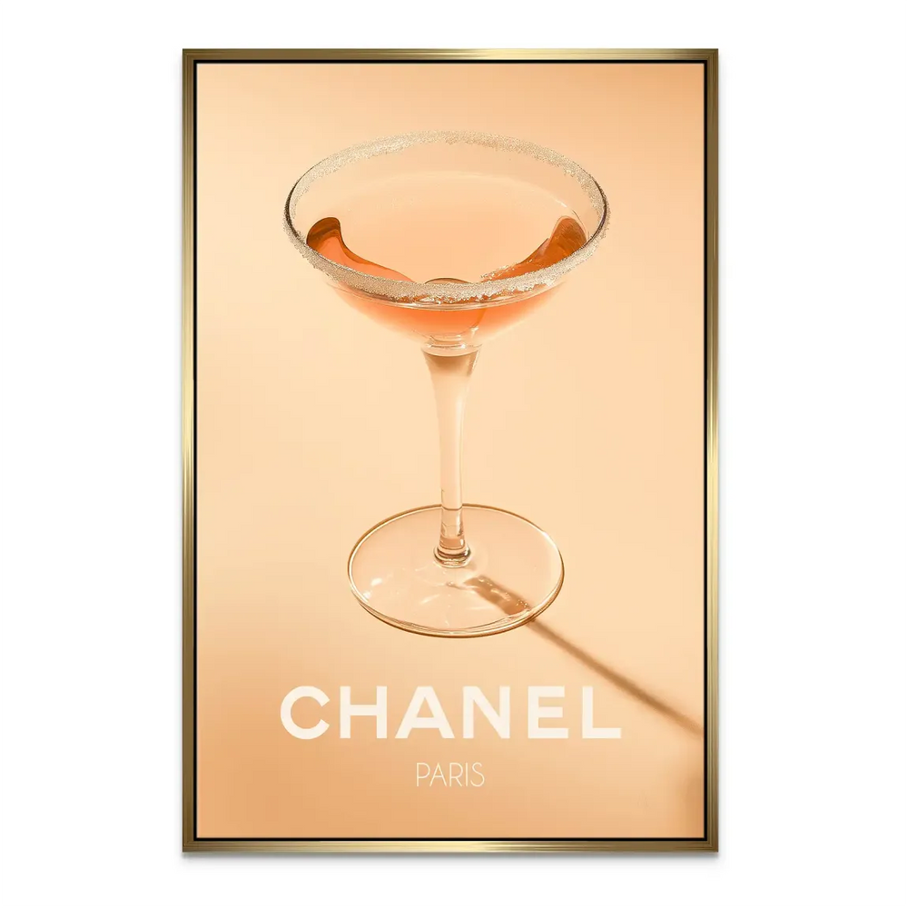 Long shadow cast by the glass adds depth to the wall art