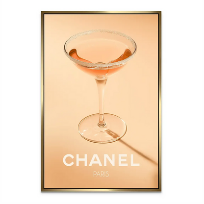 Long shadow cast by the glass adds depth to the wall art