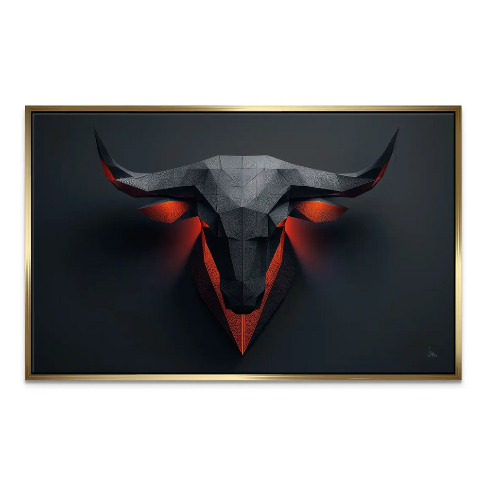 Noble Bull Head Canvas Art — Geometric Low-Poly Wall Decor - Image 7
