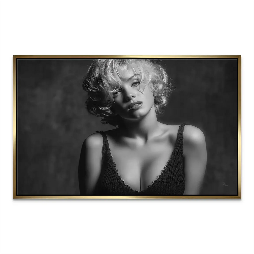 Marilyn Monroe Glamour Canvas Print - Black & White Wall Art - Image 5