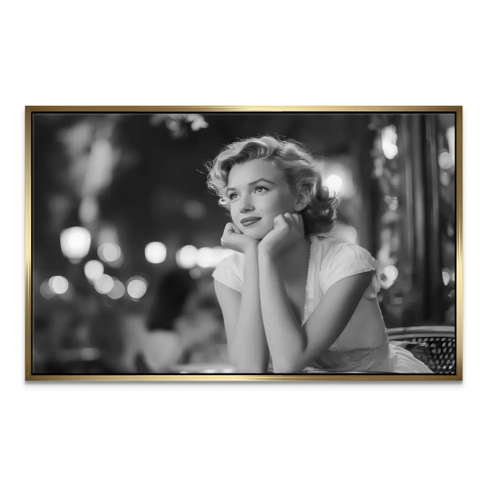 Classic cinema-inspired Marilyn portrait with a moody night atmosphere