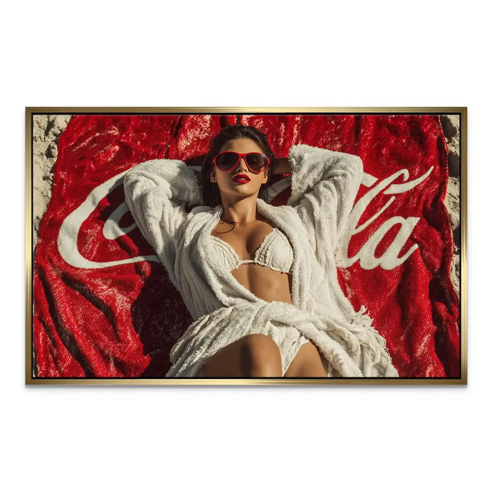Contemporary fashion photography-inspired wall art with playful chic mood