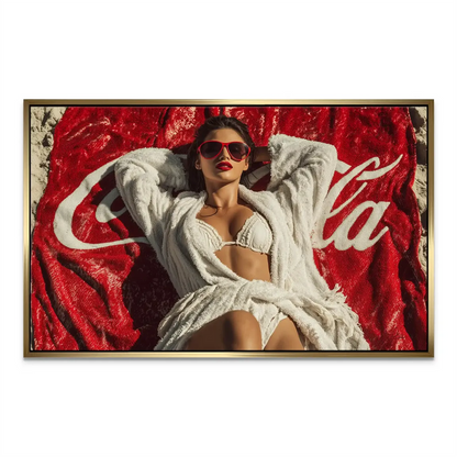 Contemporary fashion photography-inspired wall art with playful chic mood