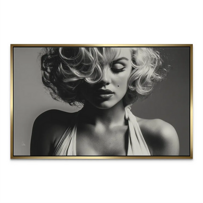 Medium close-up Marilyn Monroe canvas print, calm intimate mood