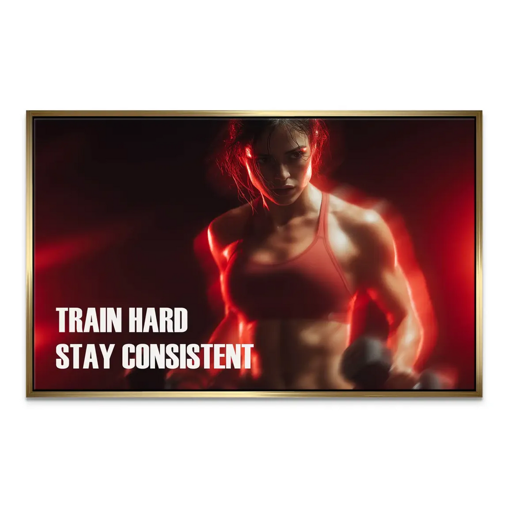 Contemporary fitness canvas art suitable for home gym or studio decor