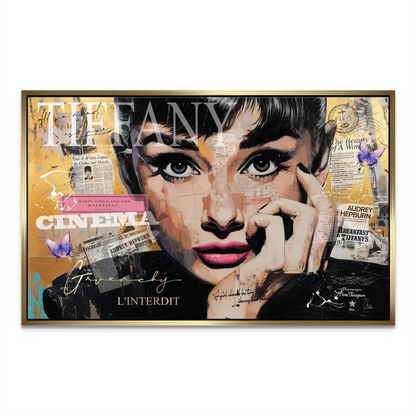 Typography elements TIFFANY and CINEMA integrated into the glam street-art inspired piece.