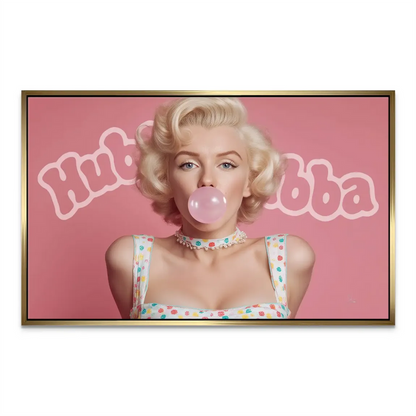 Vintage Hollywood glamour meets pop art in a colorful wall art piece