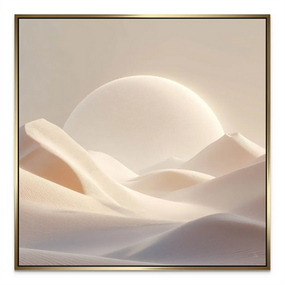Abstract desert horizon with radiant orb in Desert Light Canvas Print.