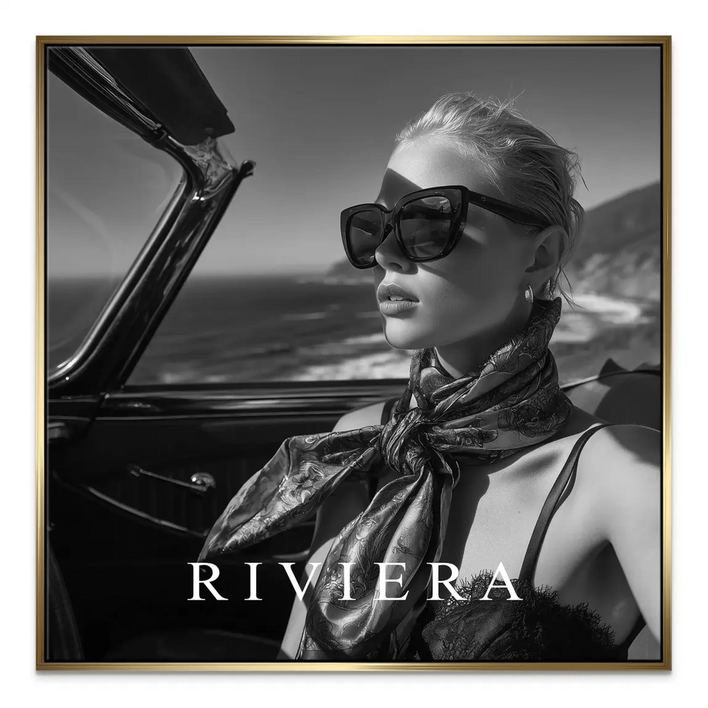 Stylish wall decor featuring coastal highway scenery in timeless black-and-white.