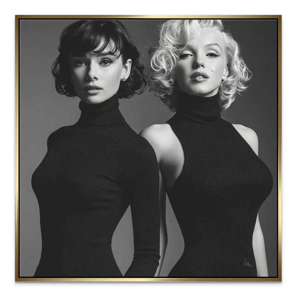 Iconic cinema-inspired artwork in black and white