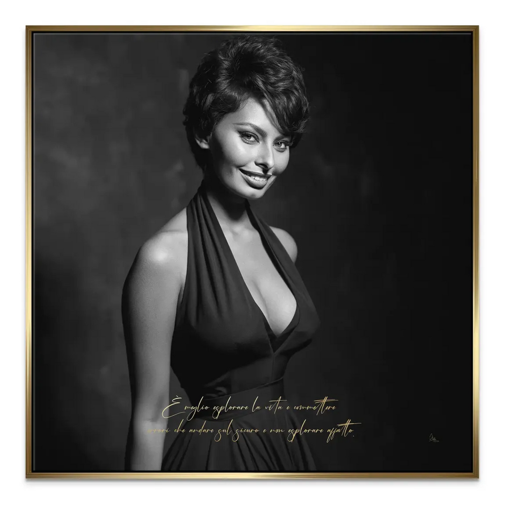Sophia Loren wall art highlighting timeless Hollywood glamour.