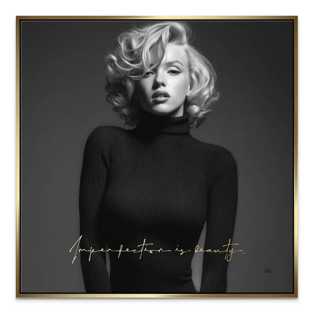 Marilyn Monroe Imperfection Canvas Portrait - Iconic B&W Wall Art - Image 5