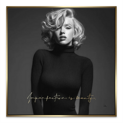 Marilyn Monroe Imperfection Canvas Portrait - Iconic B&W Wall Art - Image 5