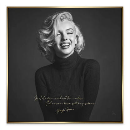 Elegant black-and-white Marilyn Monroe portrait wall art