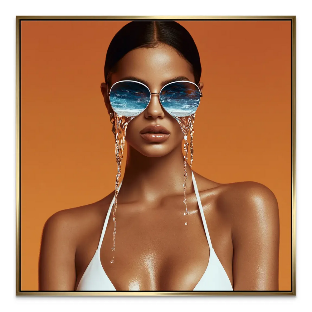 Glimmering jewelry-like light effects around the lenses.