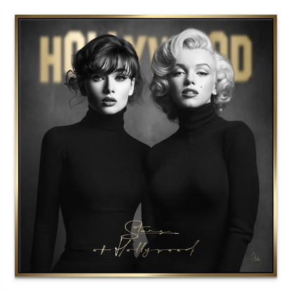 Monochrome wall art featuring two legendary Hollywood icons for living rooms, bedrooms, or offices