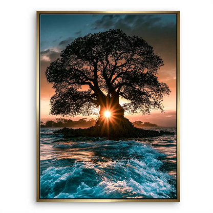 Sun-drenched sky and tranquil coast ideal for contemporary decor