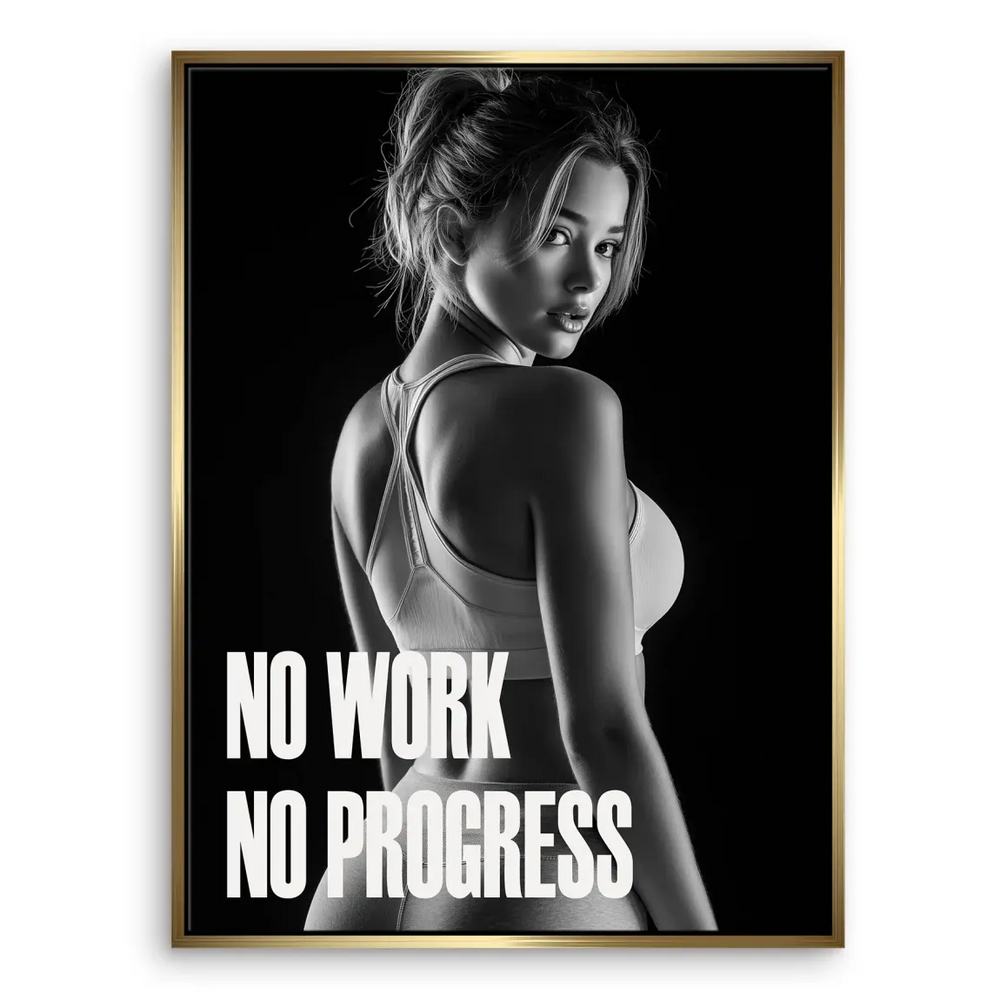 Progress Training Canvas Print - Black & White Motivational Wall Art - Image 6