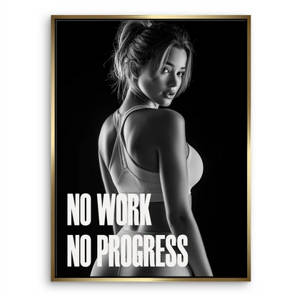 Progress Training Canvas Print - Black & White Motivational Wall Art - Image 6