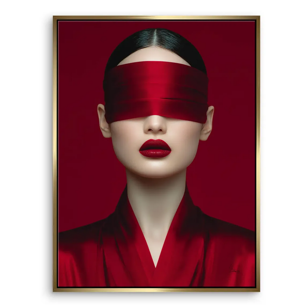 Blind Art Canvas Portrait with Red Blindfold - Wall Art - Image 7