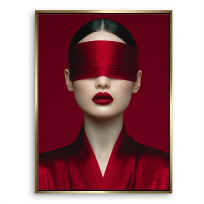 Blind Art Canvas Portrait with Red Blindfold - Wall Art - Image 7